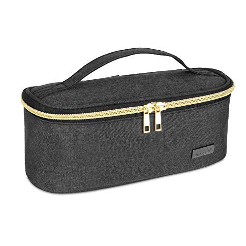 Luxja エッセンシャルオイル収納ケース 精油ポーチ 12本収納(5-15ml) アロマオイルと小さなアクセサリー用 持ち運び バッグのみ ブラック