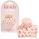 Kitsch Medium Hair Clips for Women – Strong Hold Claw Clips for Thick or Thin Hair – Recycled Plastic, Non-Slip, Durable – Cherry Print | Ideal Gifts for Women – 1pc