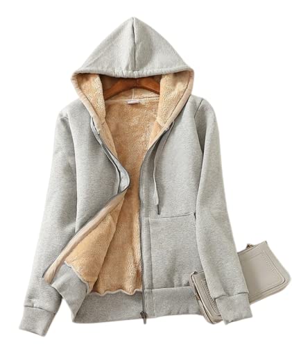 JACKETOWN Damen Fleecejacke Mit Kapuze - Warme Sweatjacke Für Herbst/Winter