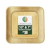 50-Piece Palm Leaf Plates Set | 25 x 10" & 25 x 7" Square Plates | Perfect for Parties, Weddings, and Everyday Use