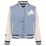 Pro Standard Womens NFL Detroit Lions Varsity Blues Denim Jacket Denim/Linen M