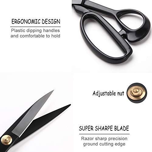Professional Tailor Scissors 10 Inch - Heavy Duty Sewing Fabric Scissors For Leather Cutting Industrial Sharp Shears Home Office Artists Students Tailors Dressmakers #TOP5