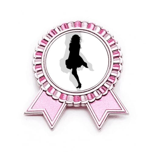 Broche rose Hot Beautiful Woman en métal taille M pour accessoiriser une veste