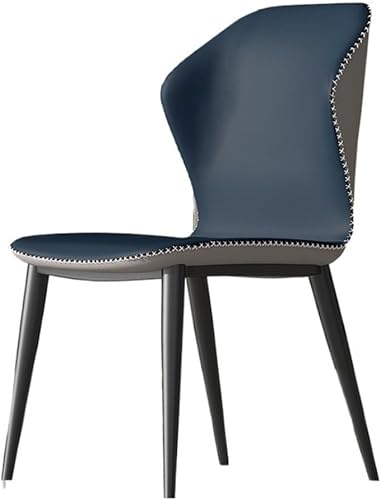 Sillas de comedor, Sillas de comedor modernas de mediados de siglo Sillas de cocina sin brazos tapizadas, Sillas para comedor (azul)