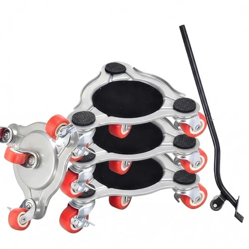 Furniture Dolly Set 4 Wheels Heavy Duty, Furniture Movers with Silent Rubber Wheels, 360° Rotation with Brake, 720Lbs Load Capacity, Furniture Lifter for Easy Moving Large Furniture