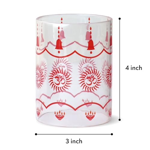 Image of Classyo Borosilicate Glass Cover Only Without Diya (3 in x 4 in (Design))