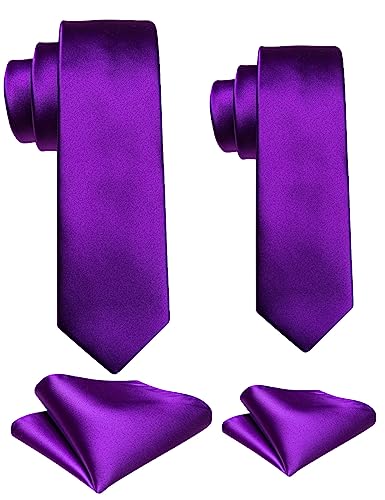 Barry.Wang 2 PACK Ties for Father and Son Fashion Children Tie Men Necktie Jacquard Handkerchief