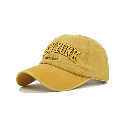 Yutdeng Casquette Baseball Vintage Hommes New York Lettres Cap Snapback Hip Hop Plat Cap Rétro Chapeau Sports De Plein Air Alphabet Broderie Casquette...