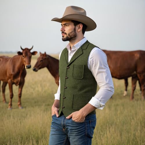 Men Casual Tweed Suit Vest,Men Retro Herringbone Waistcoat3