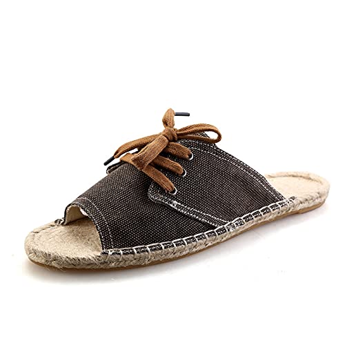 Zapatos de lona de verano para hombres, ideales para la playa y paseos casuales en marrón