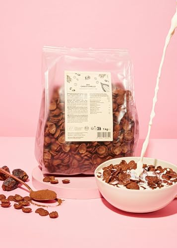 KoRo - Barchette di cereali al cioccolato bio con datteri dolcificati 1 kg - Gusto cioccolato - Fonte di fibre alimentari - Vegan - Cereali da colazione croccanti