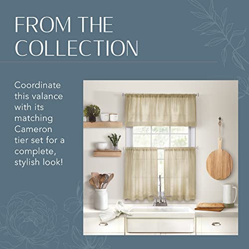Elrene Home Fashions Cameron Linen Window Valance, 60" W X 15" L (1 Valance), Gray #TOP4
