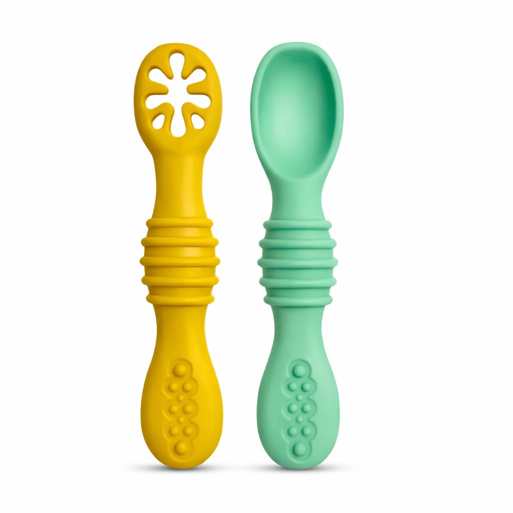 TONY STARK Weaning Spoon Set of 2, Baby Spoons Feeding, Silicone Spoon for Baby 6 to 12 Months, Gum Friendly, BPA Free, Soft & Durable Self-Feeding Spoons-picture-27