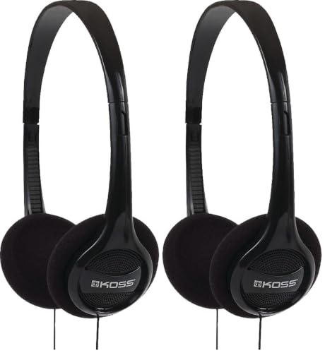Image of Koss KPH7 Lightweight Portable Headphone, Black (Pack of 2)