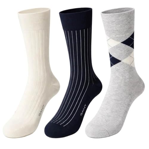 Chaussettes GANT homme lot de 3 paires de chaussettes rayées et côtelées