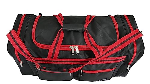 30 Inch Large "E-Z Roll " Travel Duffel Bag/Tote Bag/Sports Bag/Outdoor Camping Bag/Gym Bag in 3 Colors (Black/Red)4
