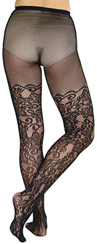 ToBeInStyle Women's Elegant Floral Vine Fishnet Pantyhose 5