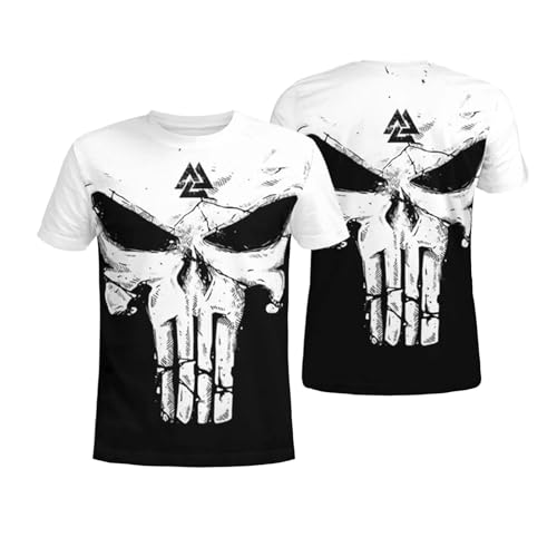 nicamaikoo-shop Viking Warriors Camiseta Poliéster 3D Camiseta Casual Unisex Kurzarm