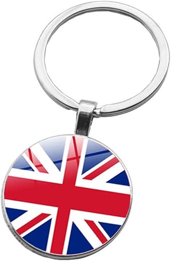 2Pcs American Swedish UK Flag Keychain Emblem Badge Keyring For Universal Key Chain Ring