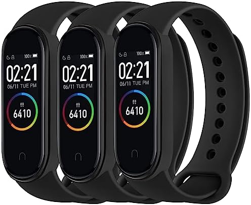 Paquete de 3 bandas para Xiaomi Mi Band 4 y Mi Band 3, correas deportivas de repuesto de silicona suave para Xiaomi Mi Band 4 y 3 Fitness Tracker