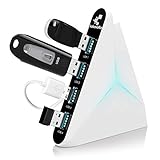 USB Hub 3.0 Vertical Data Hub with Long Cord - 4 Port Black & White Charger Splitter USB Extension Cable - Extra USB Ports for Devices Such as Xbox One PS4 PS5 Mac PC Laptop Desktop