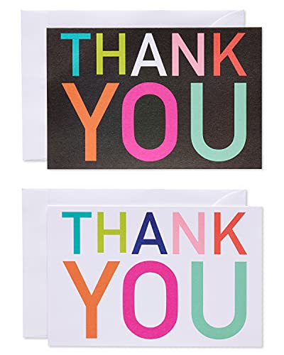 Cartes de remerciement American Greetings au lettrage multicolore et finitions soignées