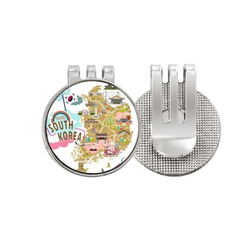 Marcador de pelota de golf con imán y diseño de mapa de Corea