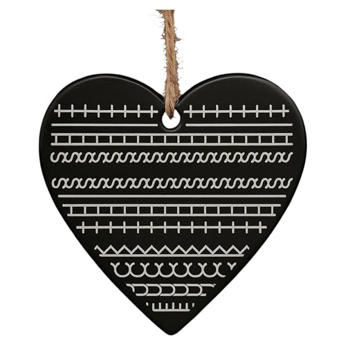 2025 Decoración navideña Adorno colgante de cerámica en forma de corazón con mensaje. Arte de pared decorativo duradero en forma de corazón, perfecto para diferentes ocasiones para regalar. (negro