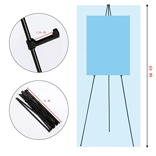 SYOSI 2 Pack Easel Stand for Wedding Sign, 63" Easel Stand Adjustable Easels for Display Painting Easels Large Floor Metal Easel Tripod with Portable Bag Fit for Lobby Exhibition