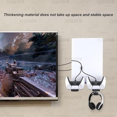 Supporto da parete per controller e cuffie 2 in 1, organizer verticale salvaspazio per sala giochi, ufficio, casa, PlayStation, Nintendo Switch, la maggior parte dei giochi