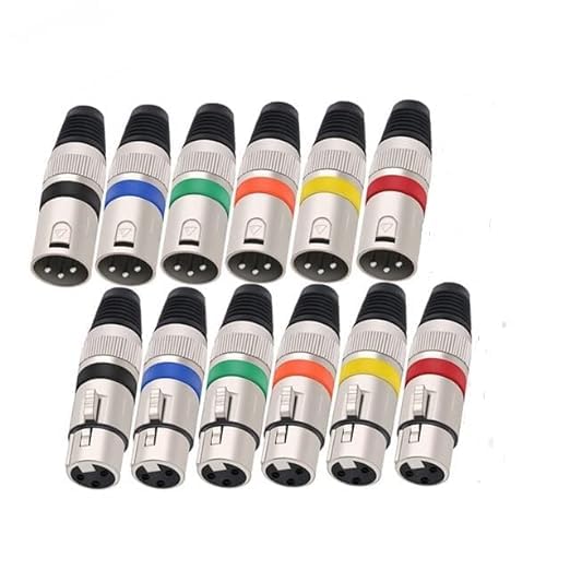 SP 12 Piece 3 Pin XLR Solder Type Connector - 6 Male and 6 Female Plug Cable Connector Microphone Audio Socket, Made of Zinc Alloy for High Conductivity and Ultra-low Noise (Multicolor) Pair of 6-image-14