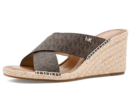 Michael Kors, Womens, Kenzie Wedge Sandals, Brown 1, 9.5, Medium