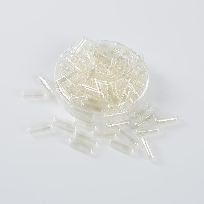 Empty Enteric Coated Capsules, 1000 pcs, Clear, Joined (Size 0#)