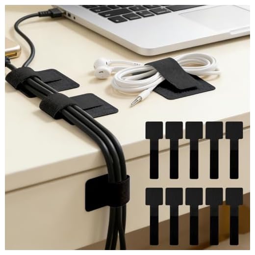 Cord Organizer Straps for Cable Management Plant Tie Tape Self-Adhesive for Home Office Garden Storage 10 Pack 30x90mm