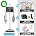 HAOYOWJY Mop and Broom Holder Wall Mount Stainless Steel 304 Tool Garage Organization Rack Screw and Self Adhesive Broom Hanger Heavy Duty 4pcs