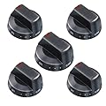 atgestore Upgraded DG64-00473B Stove Knobs Replacement Parts for Samsung Range Parts Burner Control Dial Knob NX58H5600SG NX58K7850SG Samsung Gas Range Knob Cooktop Burner Oven Knobs Plastic 5Pcs