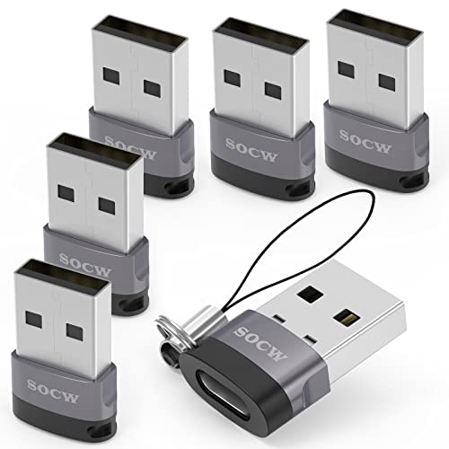 USB C to USB Adapter (6 Pack),Type A Charger Converter for Apple iWatch Watch Series 7 8 SE,iPhone 11 12 13 14 Plus Pro Max,AirPods iPad Air 4 5 Mini 6,Samsung Galaxy S20 S21 S22 … -  socw
