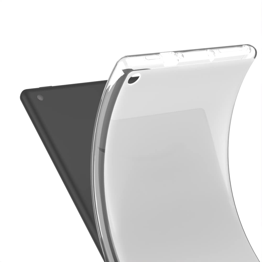 Puxicu Schutzhülle für 8 Zoll Kindle Fire HD 8 Tablet 8.,7.,6.,5. Generation (altes Modell 2018/2017/2016/2015), schlankes Design, flexible, matte TPU-Schutzhülle, transparent,transparent transluzent