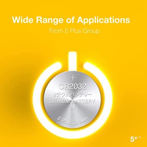 5Plus Group 10 Pcs 2032 CR2032 DL2032 ECR2032 3V Lithium Coin Cell Batteries Suitable For Keyfobs, Scales, Wearables And Other Devices