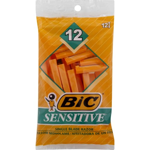 BIC Single Blade Razor, Sensitive, 12 ct