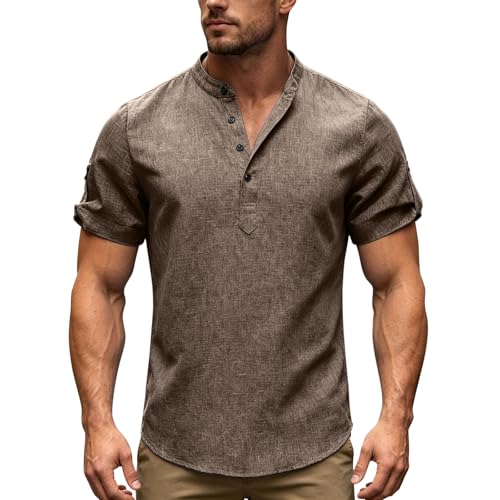 Séchage rapide et anti-transpiration avec la chemise Henley homme CHUNOTU d'été