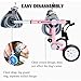 PP-Eic Foldable Pet Wheelchair, 2 Wheel Mobile Support Pet Stroller/Leg Braces, Hind Leg Rehabilitation Aid, Portable Dog Mobility Wheelchair, Disabled Dog Assisted Walker,XXS White b