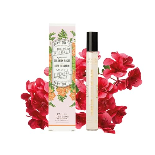 Panier des Sens - Roll-On Eau de Toilette per Donna – Fragranza Geranio - Profumo Donna per Corpo & Capelli - Fragranza Floreale - Eau de Parfum con Assolute di Profumo - Flacone 10ml