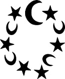  UNLIMITED STENCILS Plantilla de tatuaje para aerógrafo, luna y estrellas # 136