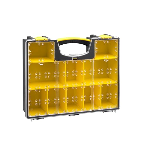 STANLEY Pro Toolbox Deep Storage Organiser Durable Clear Lid, 8 Removable Compartments, 1-92-749