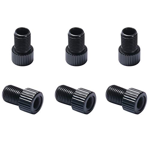 Dymoece Bicycle Tire Valve Adapter Bike Valve Converter Presta to Schrader (Black)