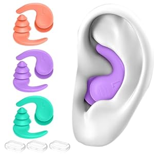 Schwimmen Ohrstöpsel, Verbeserte Bouchon Oreille Piscine, 3 Paires de Bouchons d’oreilles de Natation en Silicone Réutilisables et Imperméables pour le surf et autres sports nautiques