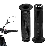 2PCS Motorcycle Handlebar Grips,22mm/24mm Motorbike Handlebar Rubber Grips,Non-slip Motorcycle Handle Bar Hand Grips,Bike Grips,Throttle Grip for Motocross Dirt Pit Bike Motorbike Grips (Black)