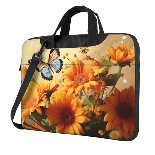 Sacoche pc portable 15.6 pouces imperméable et antichoc à fleurs