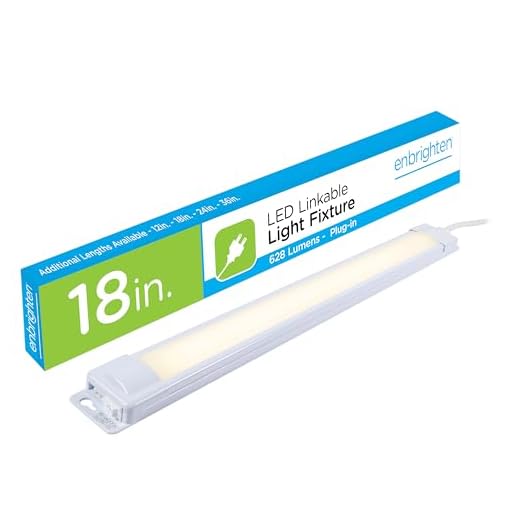 Enbrighten Premium Linkable Under Cabinet Fixture, 18in, LED, Linkable, 628 Lumens, 3000K Bright White, 38846-T1